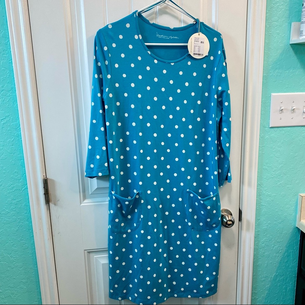 NWT Gudrun Sjoden Cotton/modal dot dress size L
